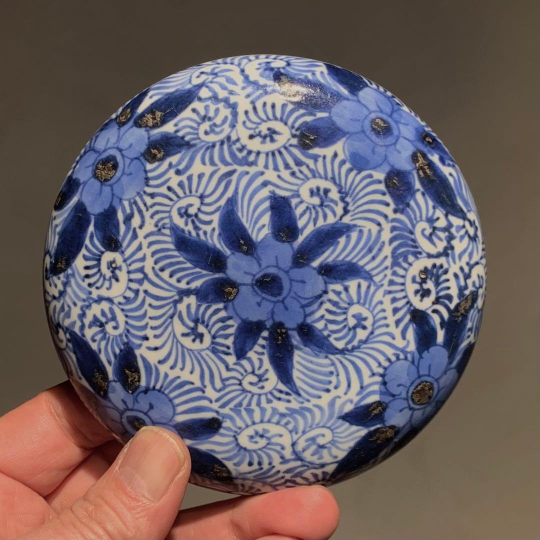 古伊万里 染付 蓋物 古美術 古道具 アンティーク ボンボニエール