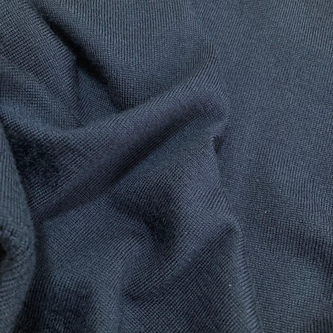 【新品タグ付】BURBERRY BLACK LABEL Vネック ニット 紺 L