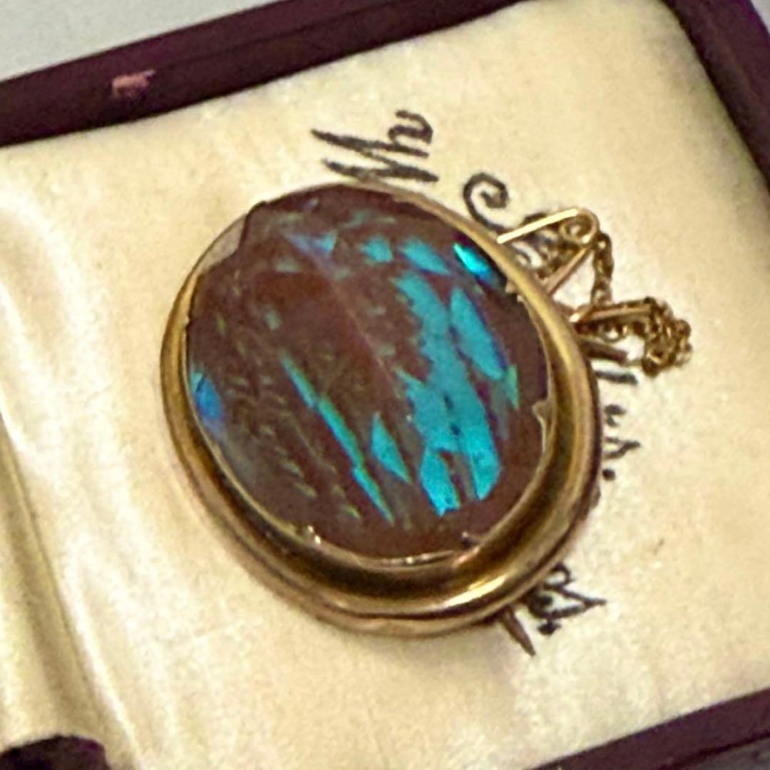 アンティーク　サフィレット　特大オーバル　ブローチ　ペンダントトップ　2ウェイ