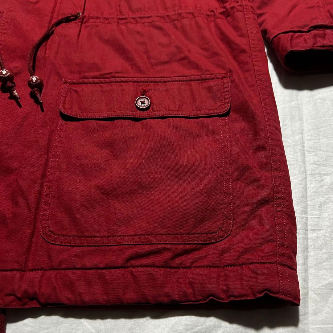 90s PINK HOUSE モッズコート ギンガムチェック ロゴ 赤 フード