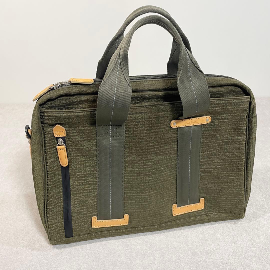 【極美品】ポールスミス ブリーフケース 2way オリーブ ナイロン×レザー