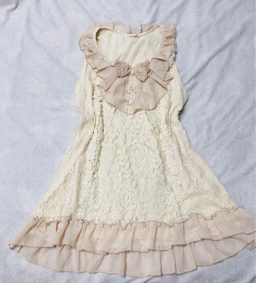 希少axes femmeビッグリボンフリチュニック　ミニワンピース　リズリサ姫系