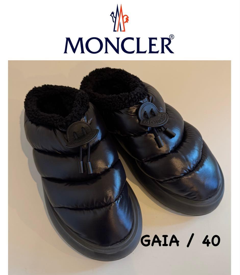 ★モンクレール ガイア サボ 黒 サンダル GAIA MONCLER 40