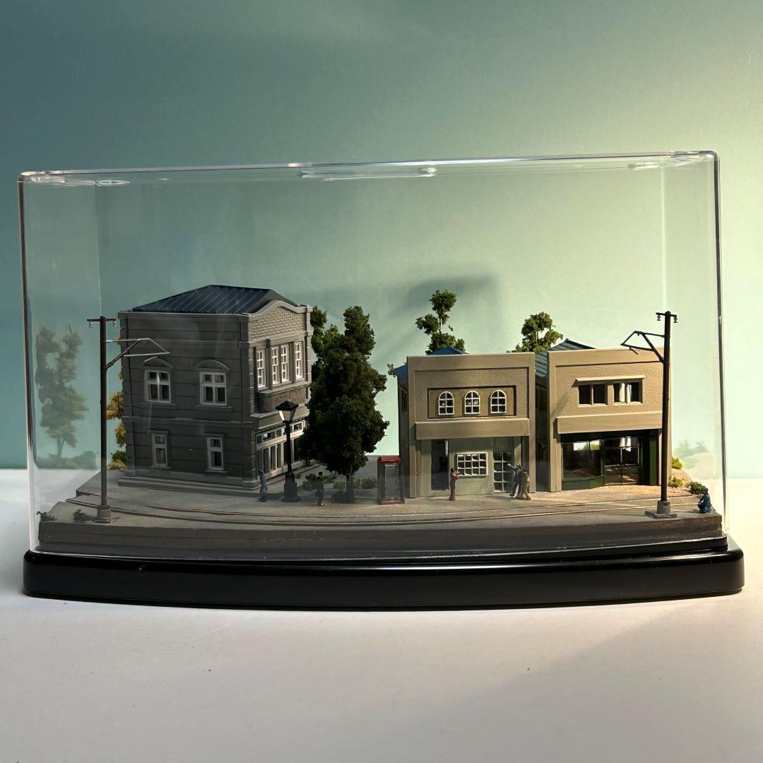 函館市電末広町界隈　市電の走る街　 鉄道ジオラマ　Nゲージ 展示台