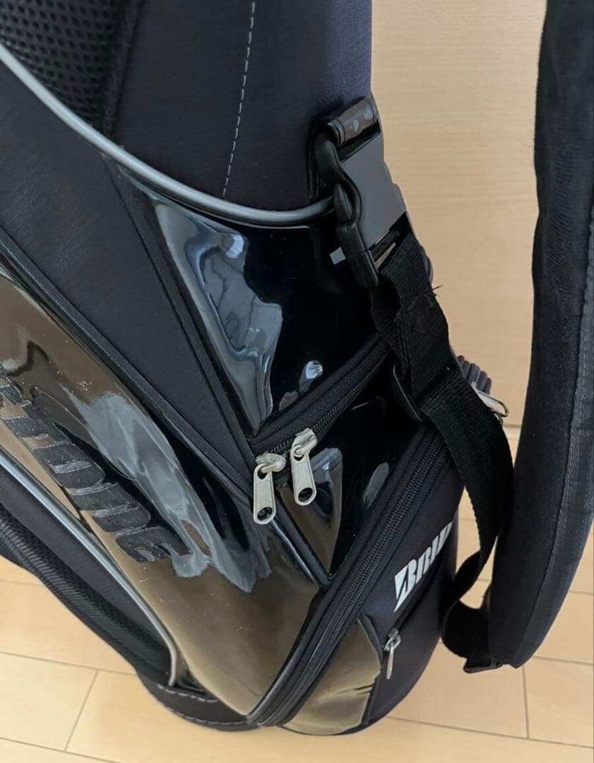 ブリヂストン　ゴルフバッグ　キャディバッグ　ブラックエナメル　送料無料　シンプル