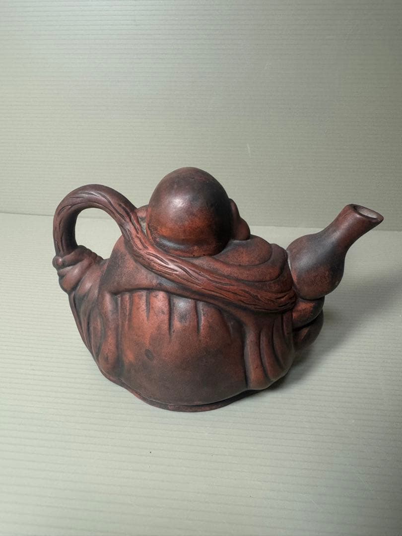 2095  七福神　布袋様　陶器　水差し　急須型　置物