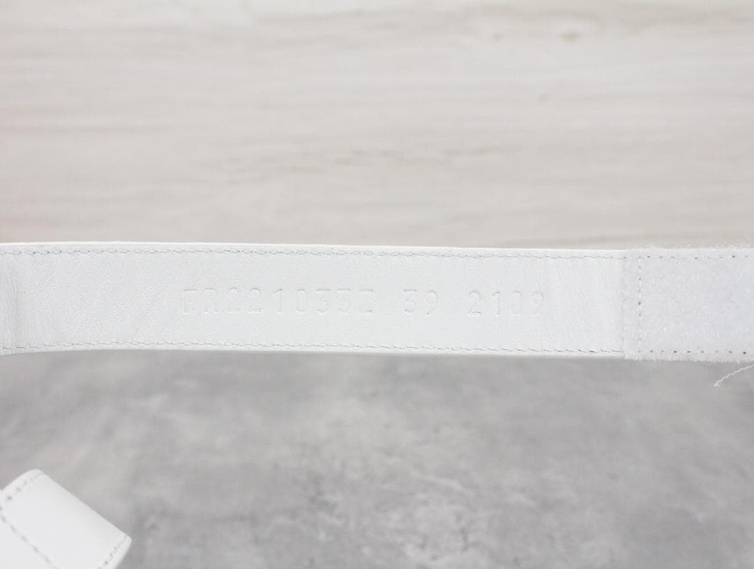 ▲未使用 エルメス エニド レザー サンダル ホワイト39 約25.5㎝