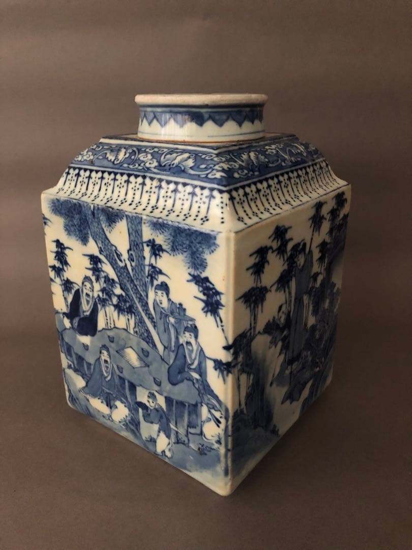 中国骨董古美術　青花茶壺　宣徳年製　アンティーク