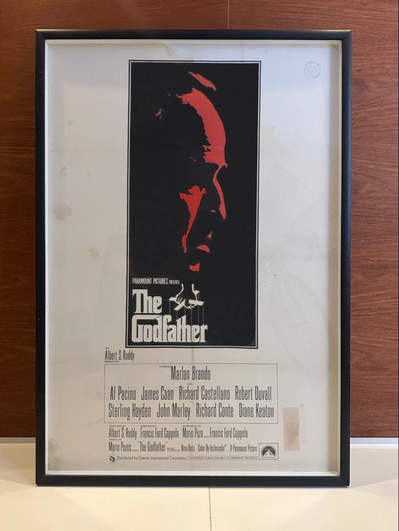 The Godfather 1972 オリジナルポスター 額装済　希少スタンプ入
