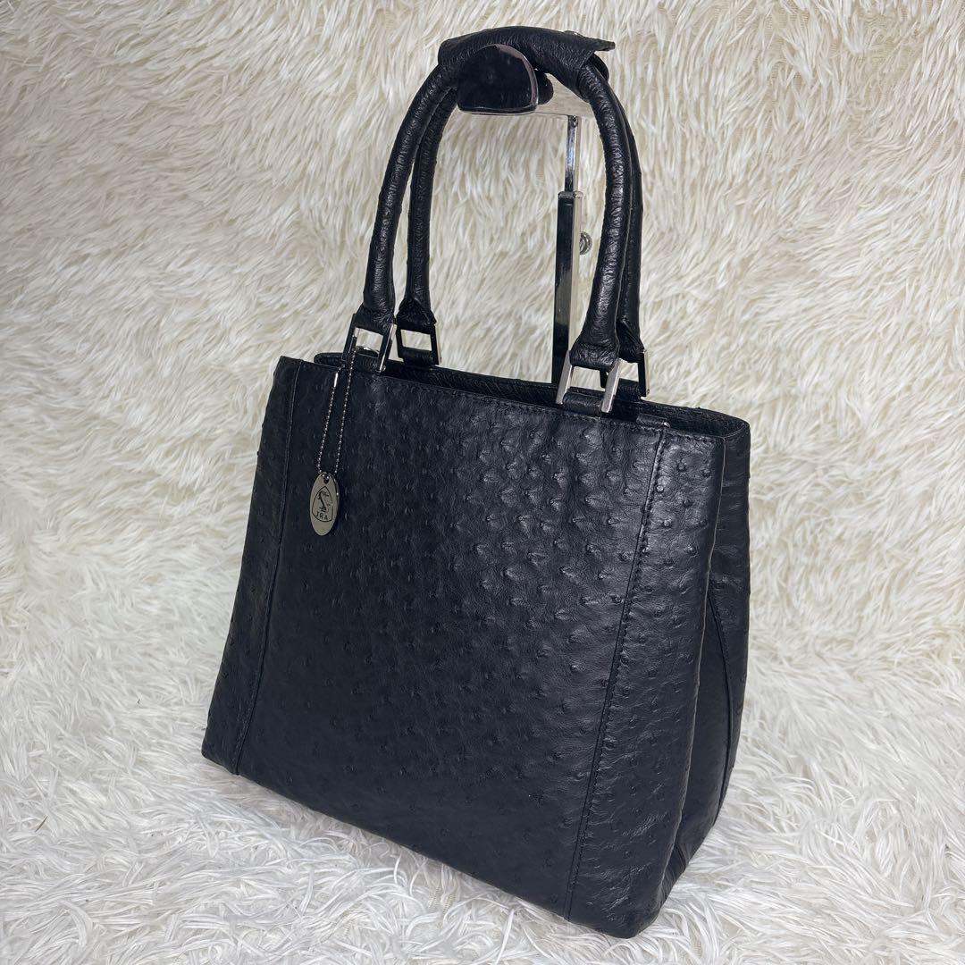 アールグレイ様 JRA認定 オーストリッチ 黒 ラウンドファスナー 縦型