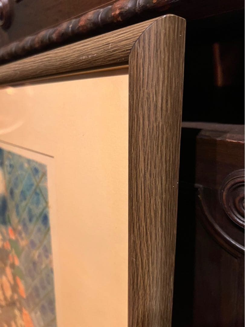 ジル・ゴリチ リトグラフ プロバンスのローズガーデン アート 額縁 インテリア