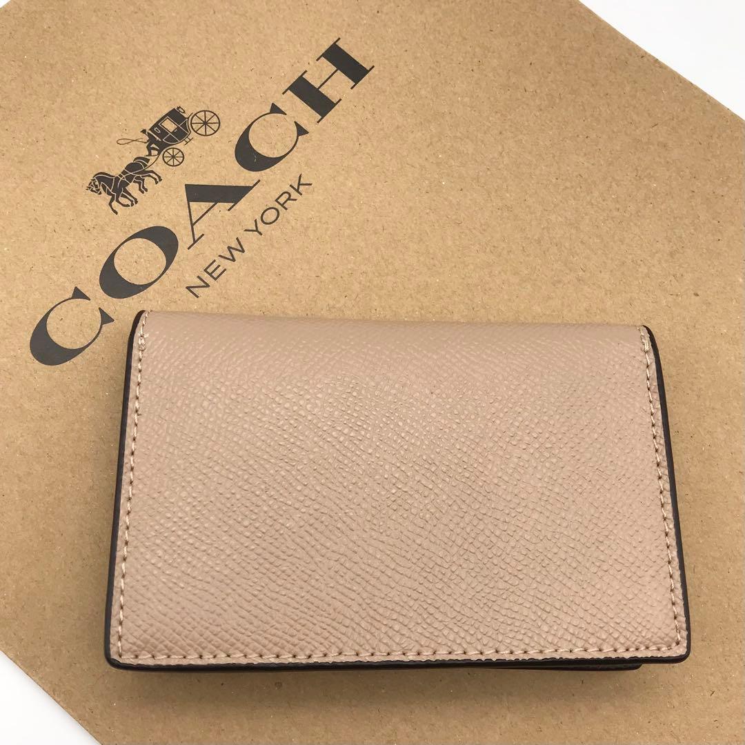 【COACH☆新品】☆ビジネス カード ケース☆名刺入れ☆レザー☆トープ☆