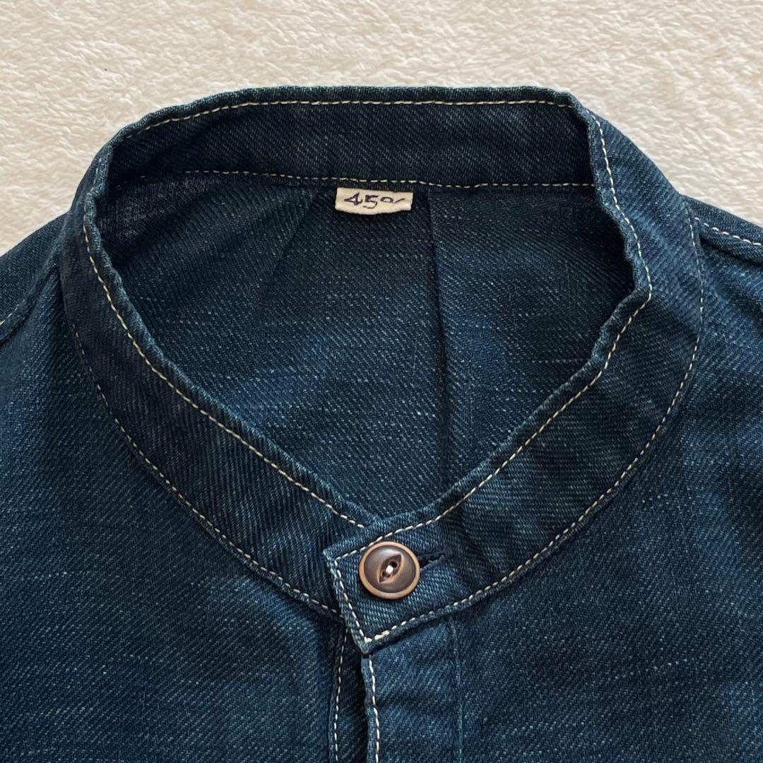 45R インディゴネルの908イージーシャツ　ゴートンくん　カンガルーポケット