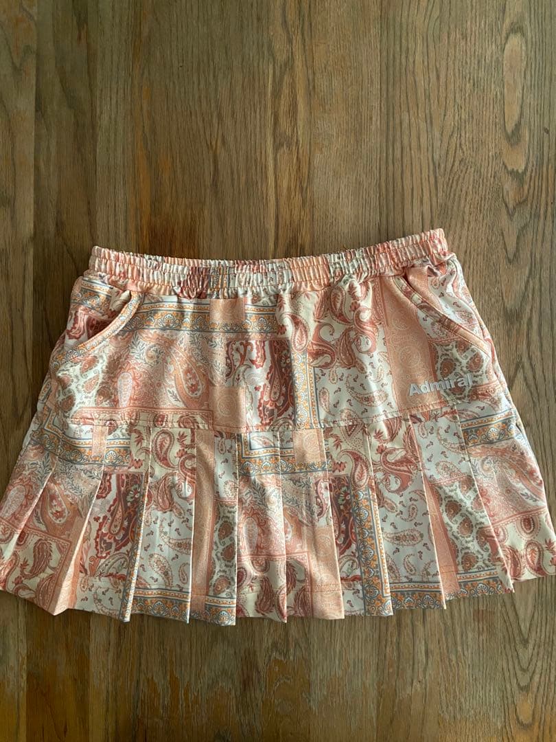 Admiral オレンジ プリント Tシャツ & スカート セット　Ｍ