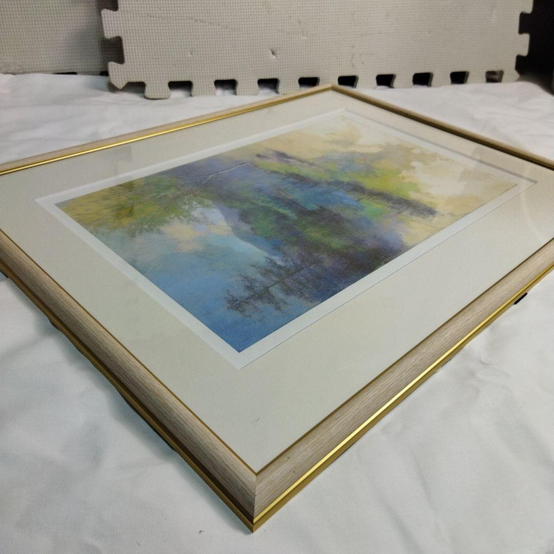 柳井貴光　風景画 初夏　軽井沢　千ケ滝　フレーム付き