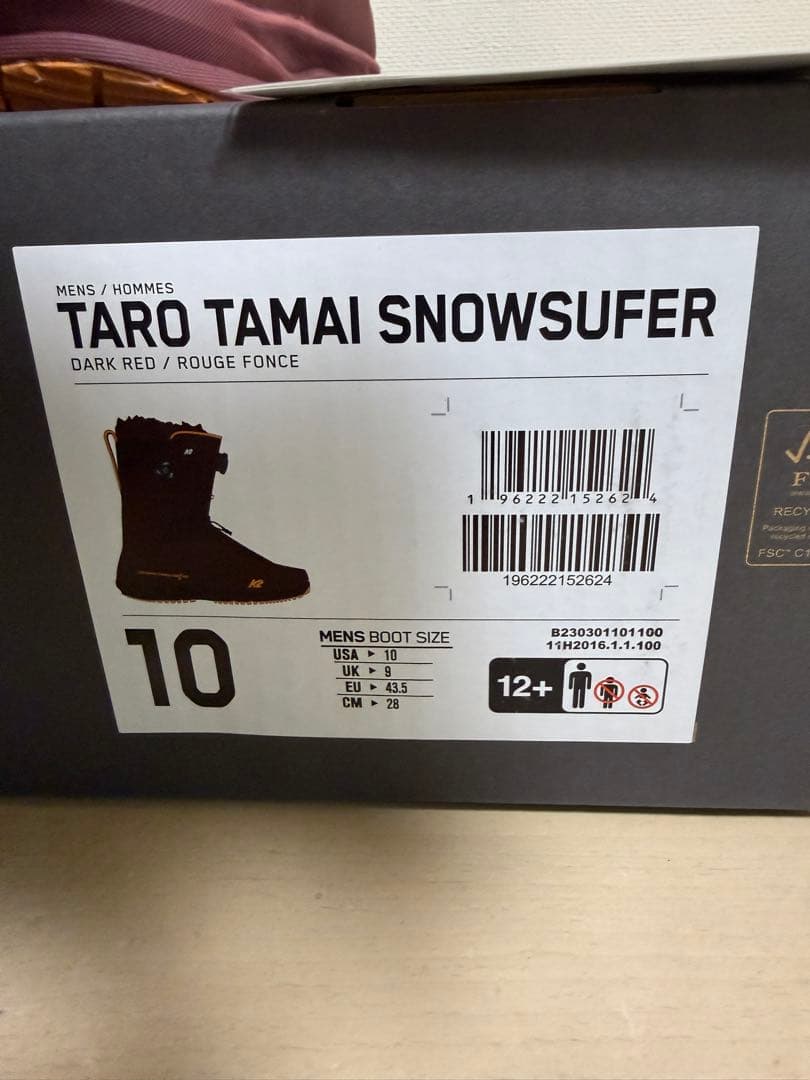 スノーボード K2 TARO TAMAI SUFER 28.0cm US10