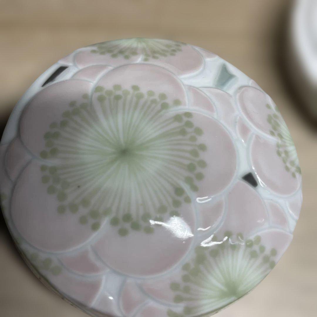 森洋　彩埏梅花文香合　共箱