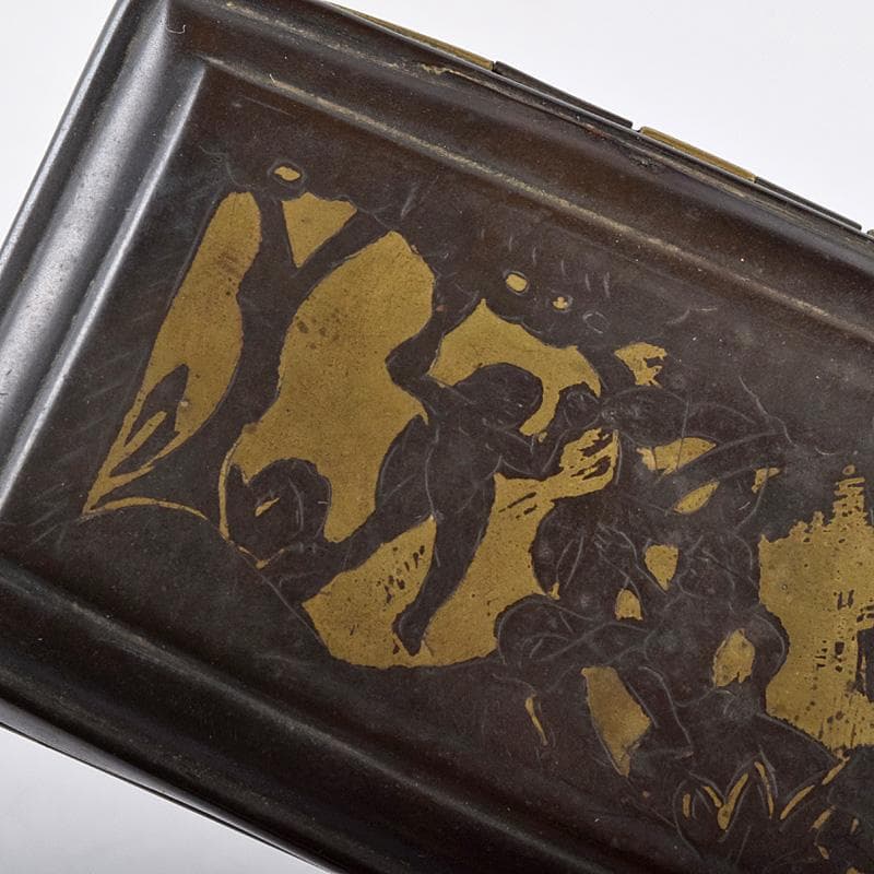 西洋アンティーク　十七世紀十八世紀　古銅　人物刻　嗅煙草入　2点　M　R8980