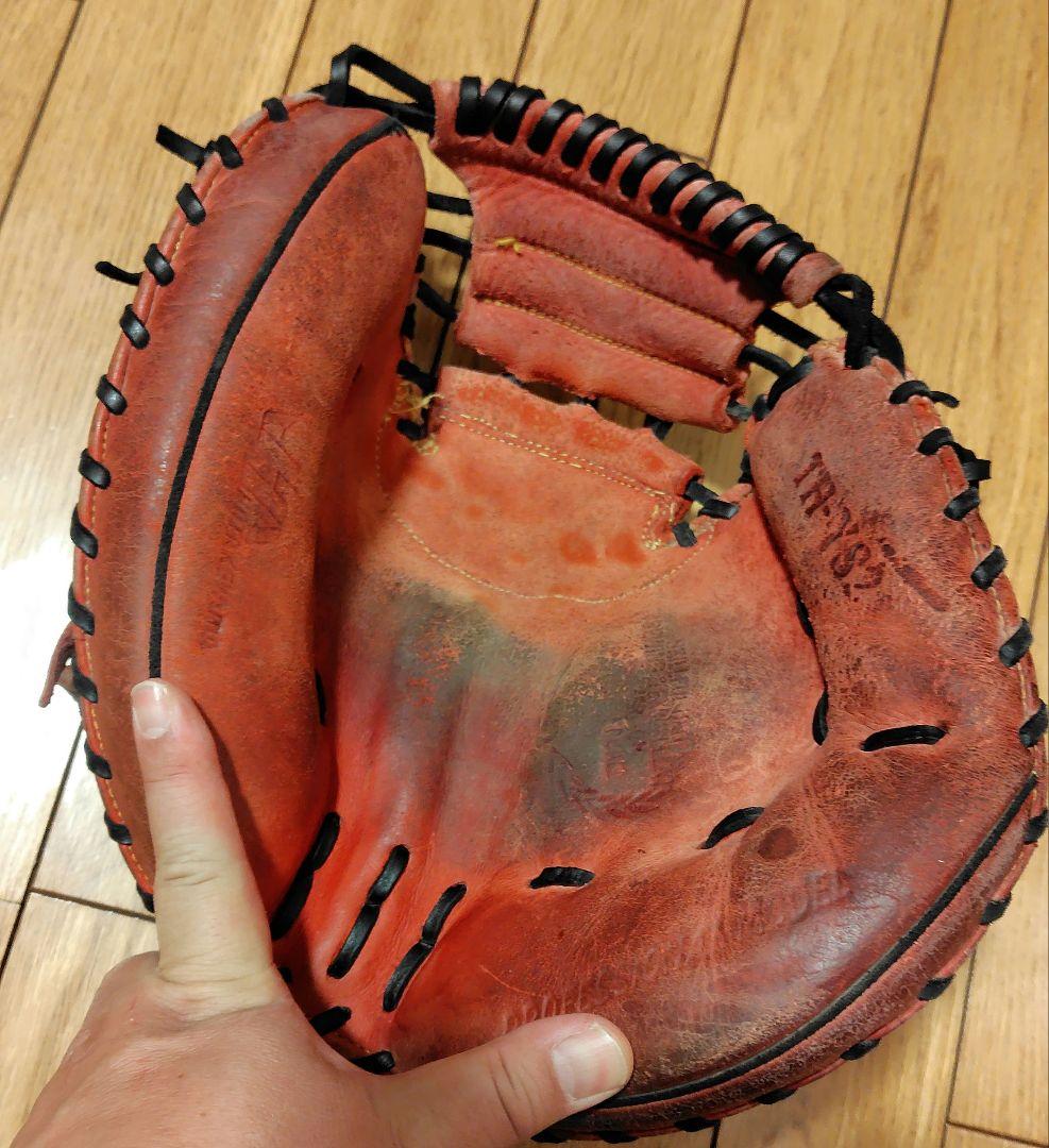 週末限定！！ハタケヤマ　キャッチャーミット　TH-YS2 軟式野球グローブ 赤黒