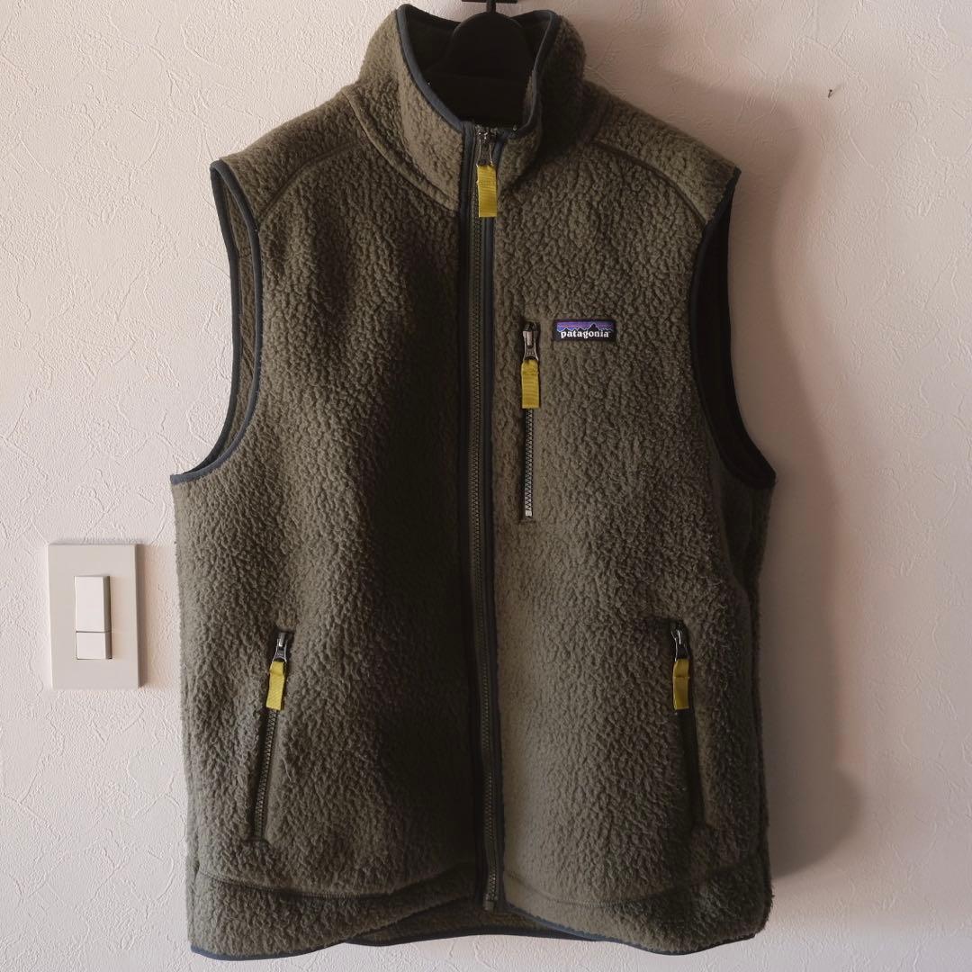Patagonia フリースベスト レトロパイルベストM グリーン