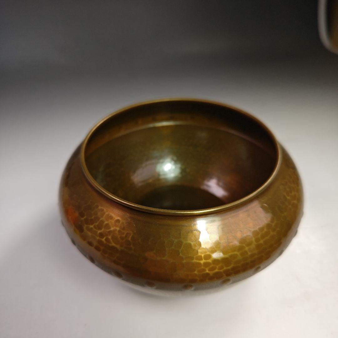 イ550 建水『唐銅風炉師　黒瀬宗康』『鵬雲斎好　モール　累坐建水　共箱』茶道具