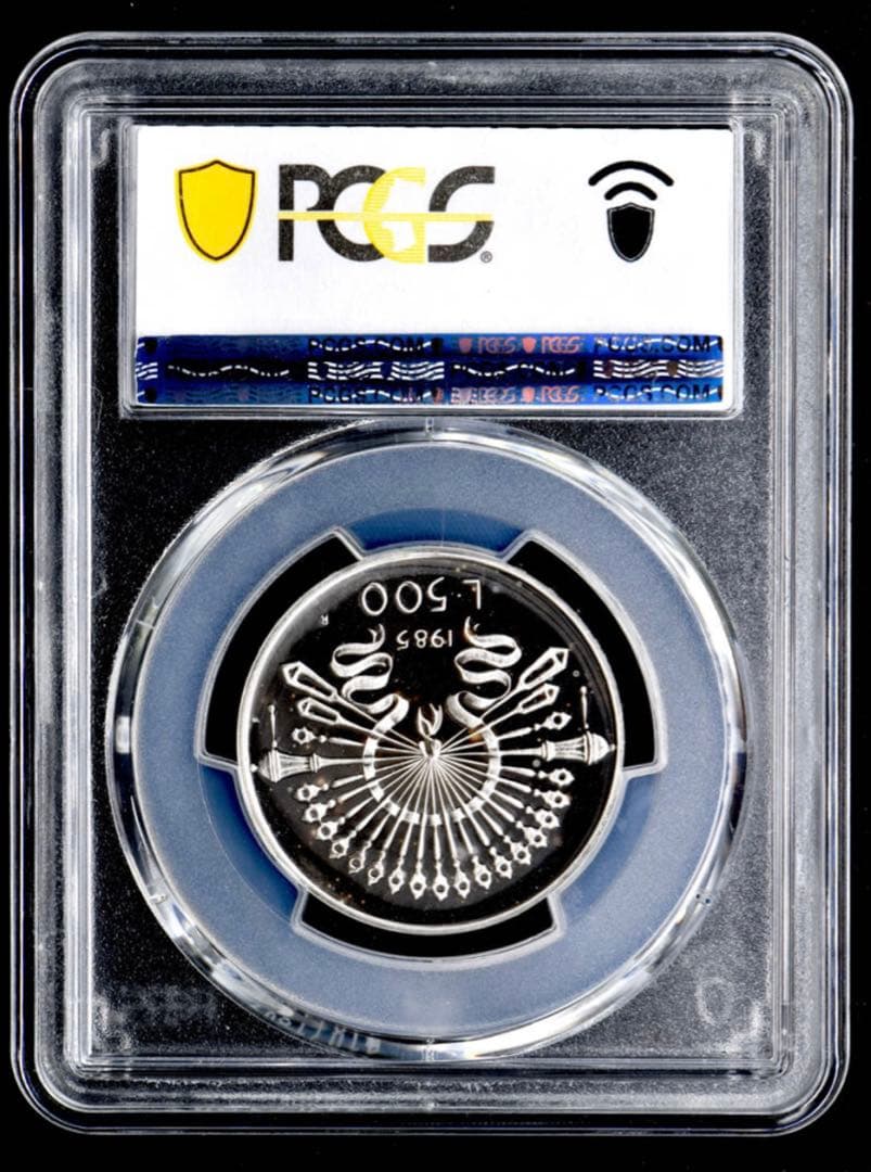 PCGS PR68DCAM イタリア 1985R 500L銀貨 A・マンゾーニ