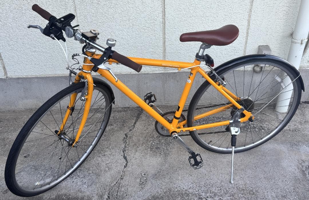 やす　アサヒ クロスバイク WEEKEND BIKES イエロー 7段変速