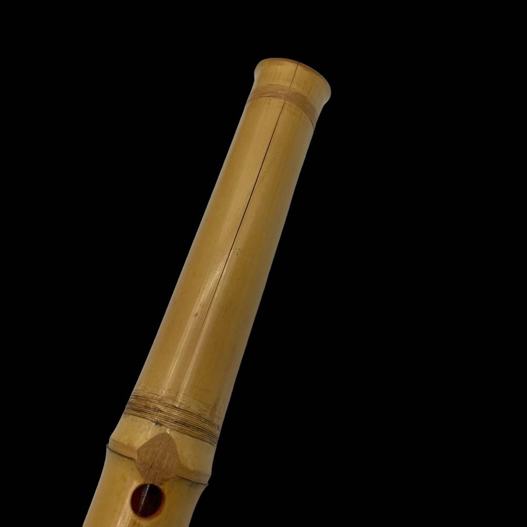 銘あり　尺八　朱塗り　動作保証