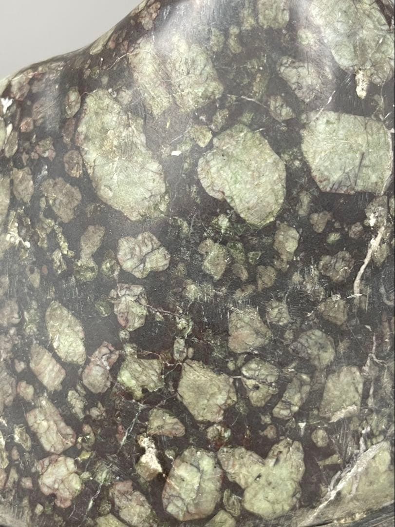 大型 梅花石 鑑賞石 盆石 水石 天然石 ジャスパー 木製台座付 菊花石 鉱石