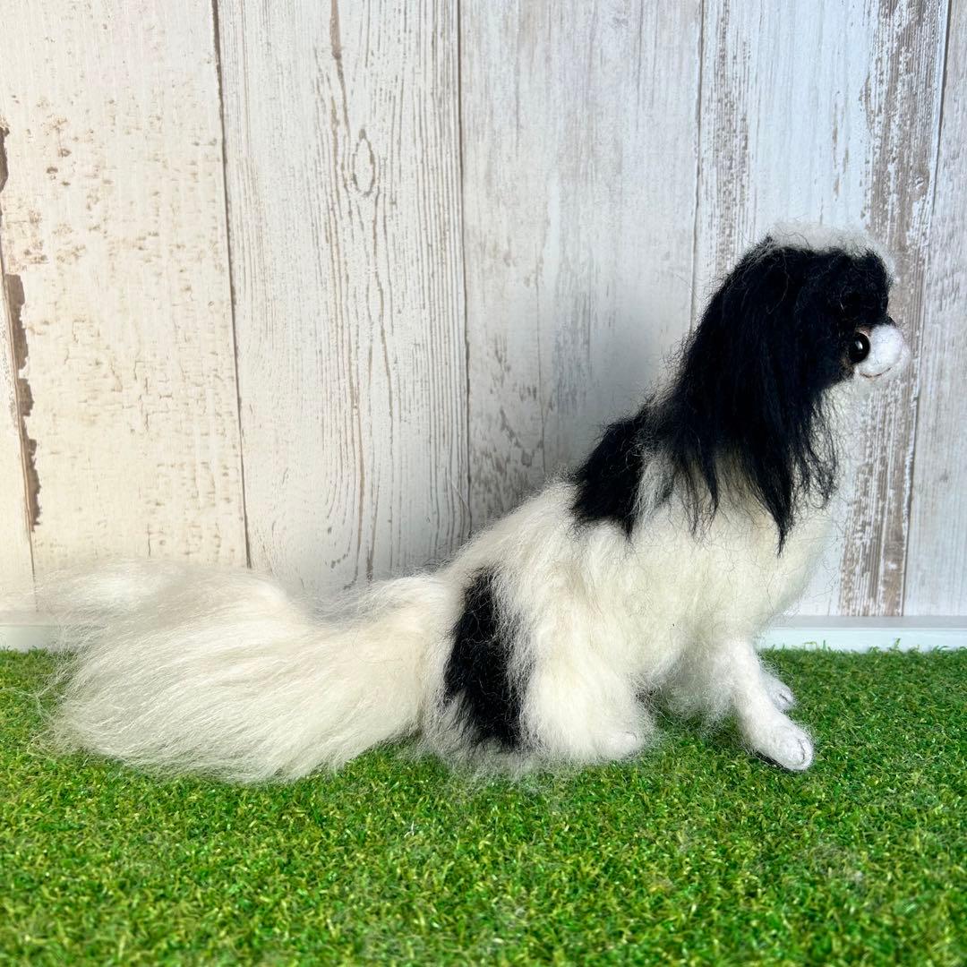 即購入可能。羊毛フェルト【狆】犬　※他にオーダー受付中です。