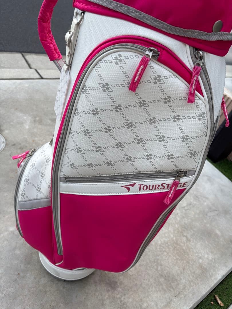 TourStage キャディバッグ ホワイト/ピンク