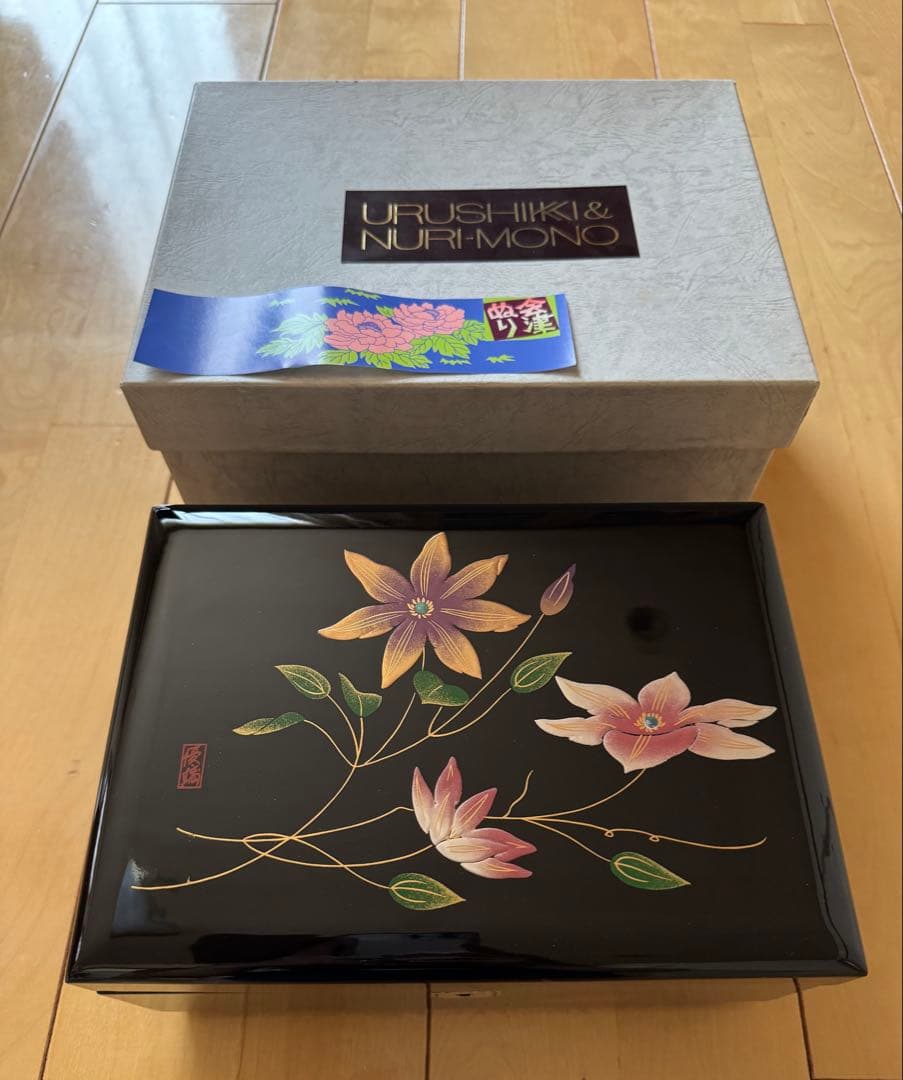 会津塗り　オルゴール付き二段式宝石箱