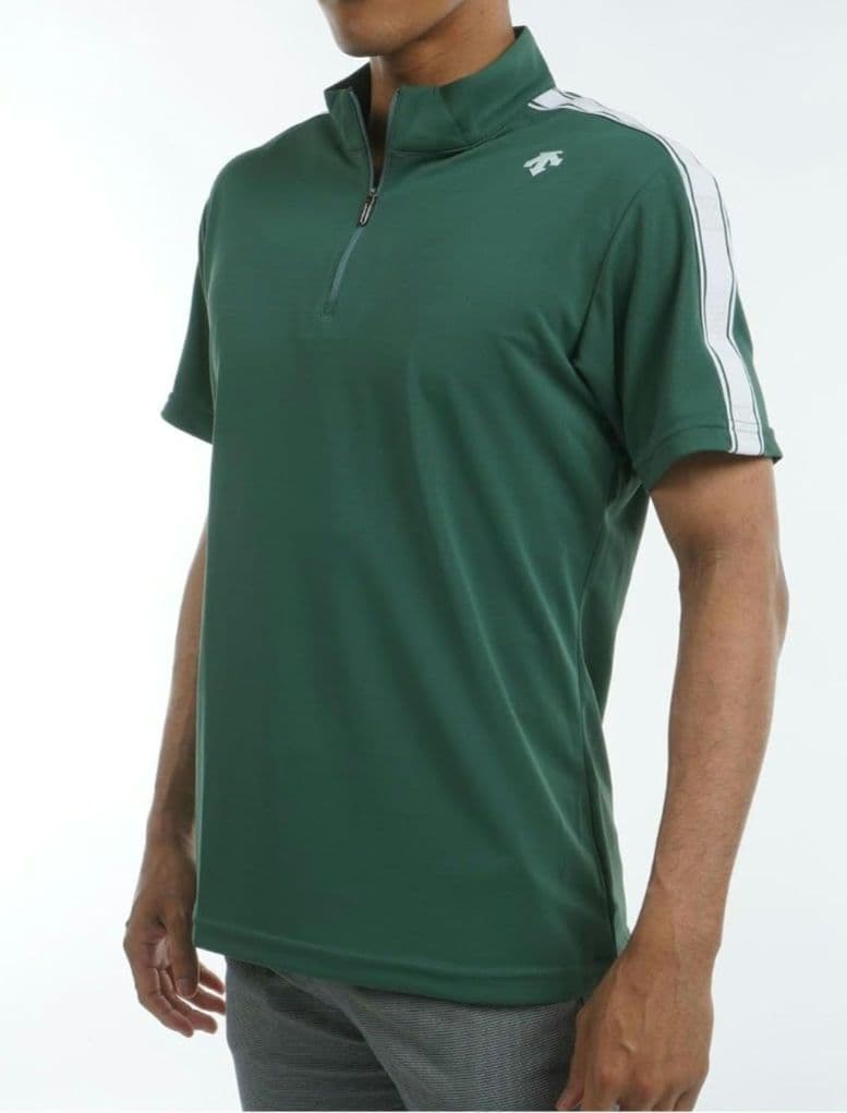 【入手困難】デサントゴルフ スタンド ハーフジップ ストレッチ シャツ M