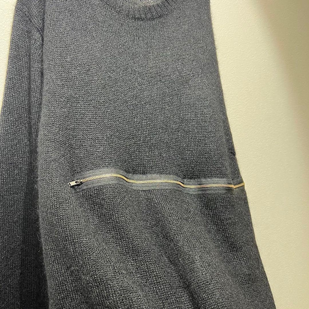 希少 美品 ヨウジヤマモトプールオム 上質 モヘア ドッキング ジップ ニット