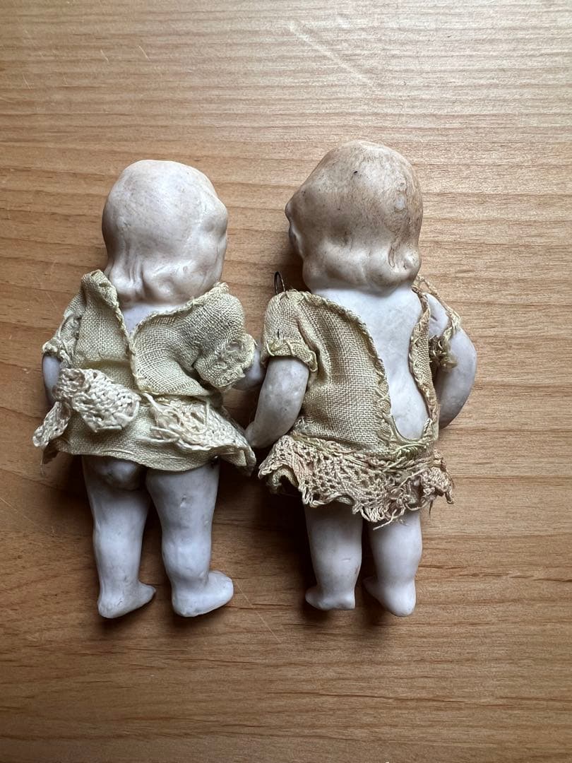 【アンティーク】ドイツ製オールビスクドール 9cm 2体セット