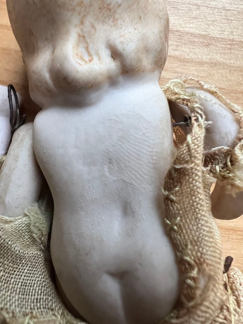 【アンティーク】ドイツ製オールビスクドール 9cm 2体セット