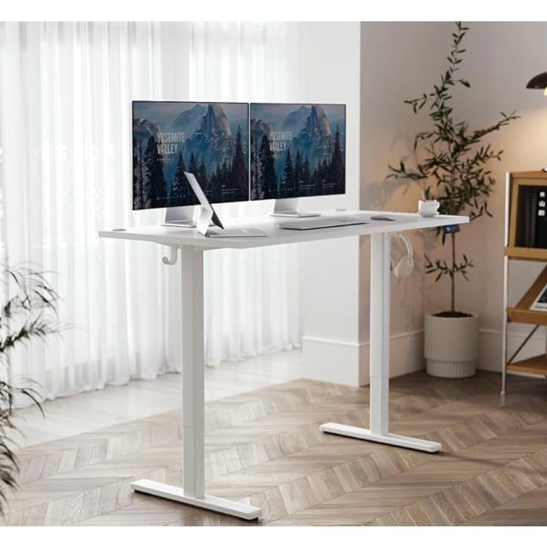 【値下げ中】【新品未開封】昇降式デスク　幅100cm*奥行き60cm ホワイト