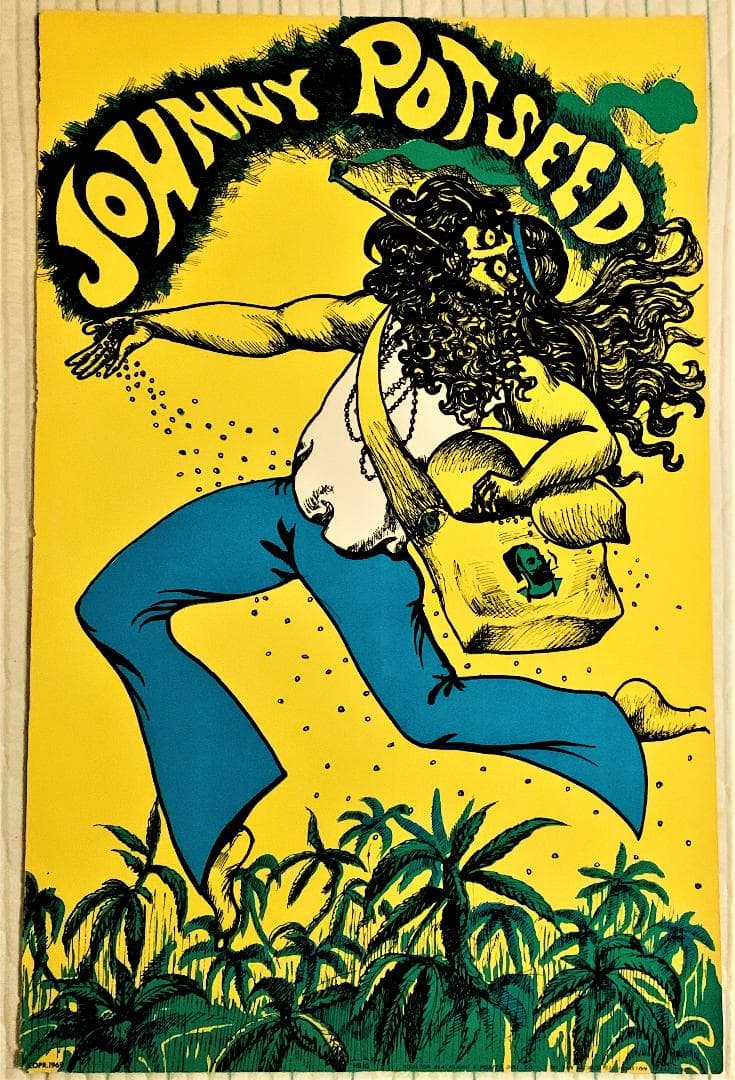 ヒッピー 60’s ブラックライトポスター マリファナ ビートルズ ジョンレノン