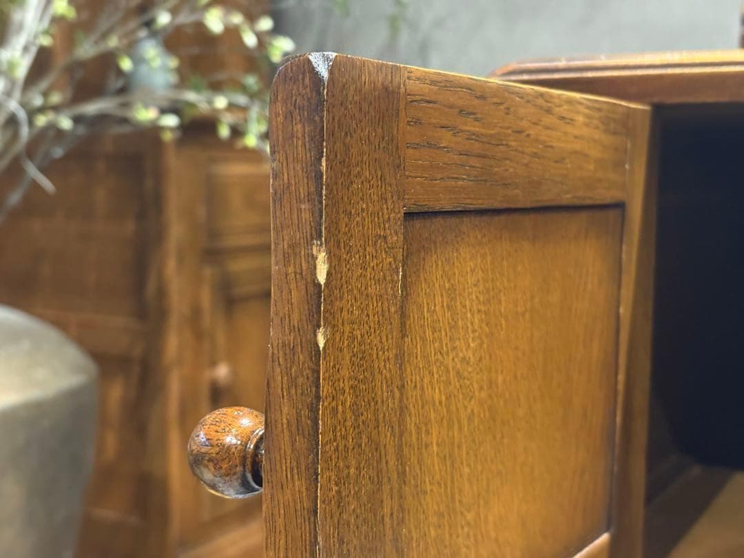 希少　英国　イギリス　テレフォンベンチ　ベンチ　オーク材　アンティーク SH