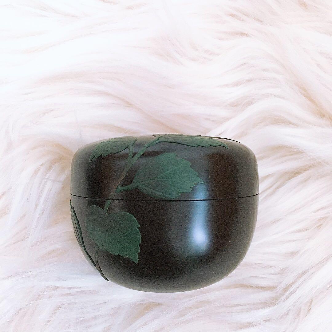 茶道具　棗 黒漆塗 椿蒔絵茶道具 漆器　うるし塗　沖縄工芸品 琉球漆器