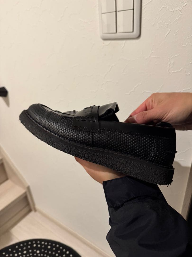 FRED PERRY E COX ブラック クロコダイルローファー