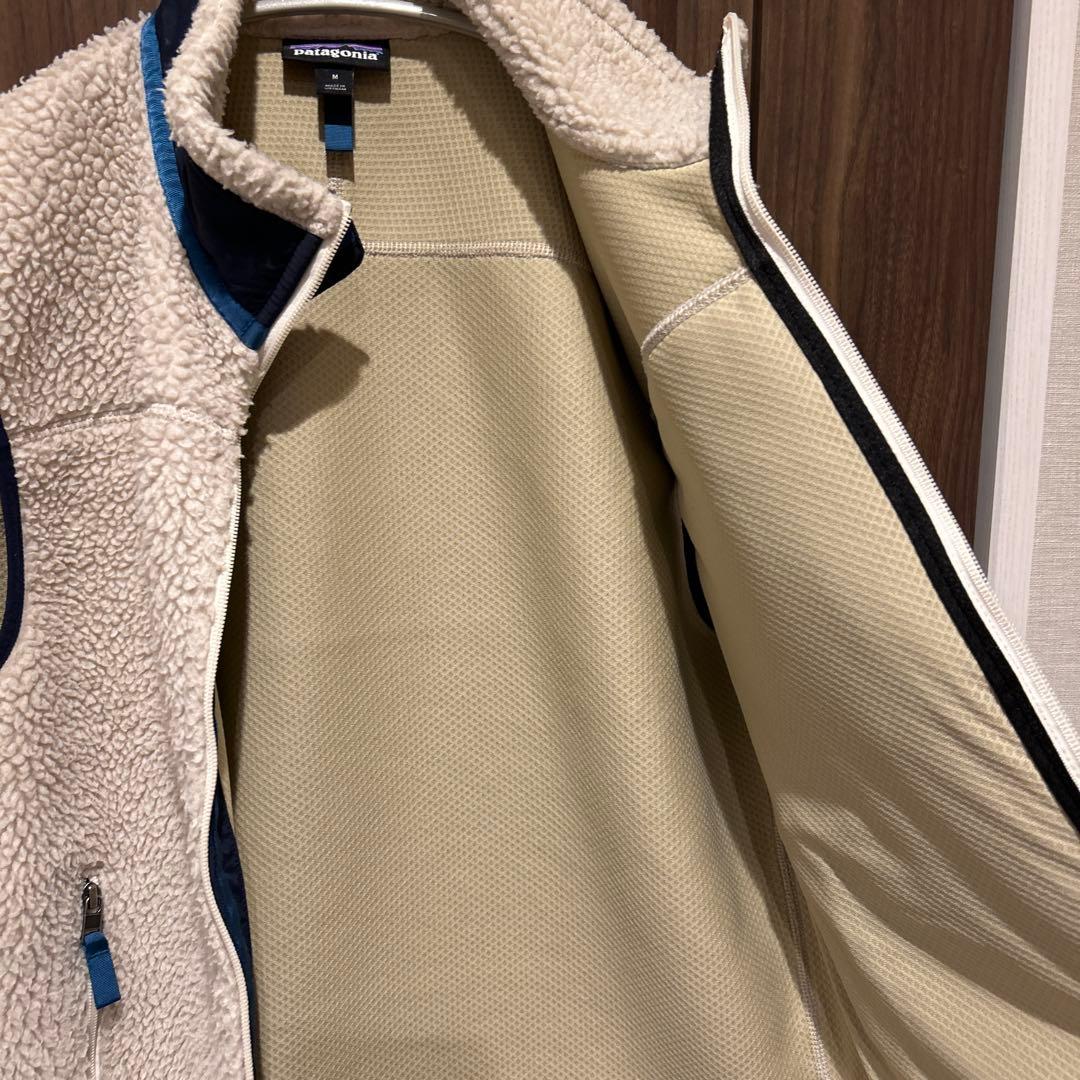 タナボタ様用patagonia レトロXベスト アイボリー/ネイビー　サイズM