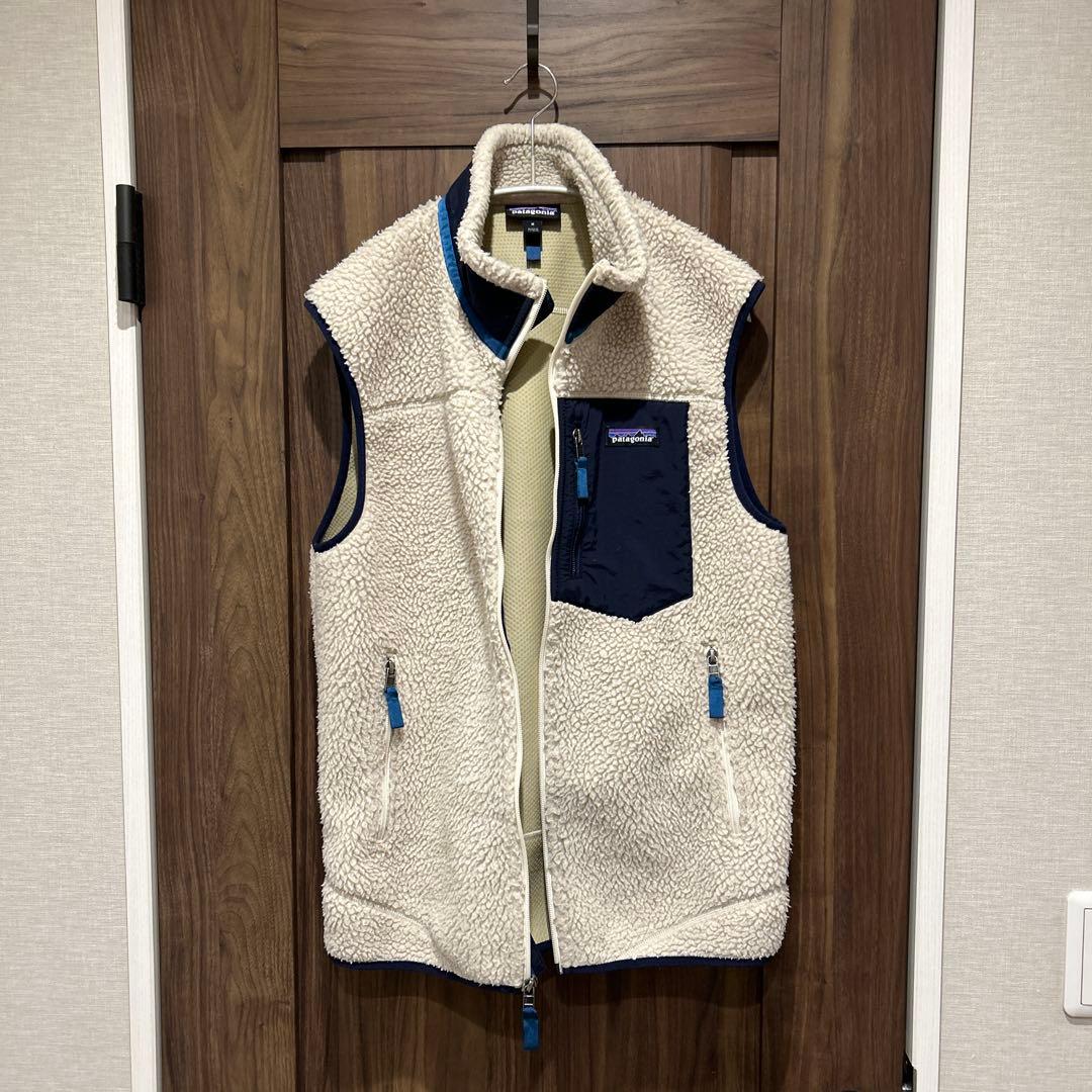 タナボタ様用patagonia レトロXベスト アイボリー/ネイビー　サイズM