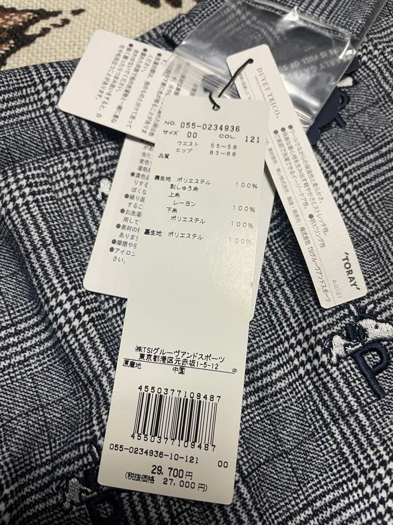 【新品未使用】PEARLY GATES スヌーピーコラボチェック柄スカートゴルフ