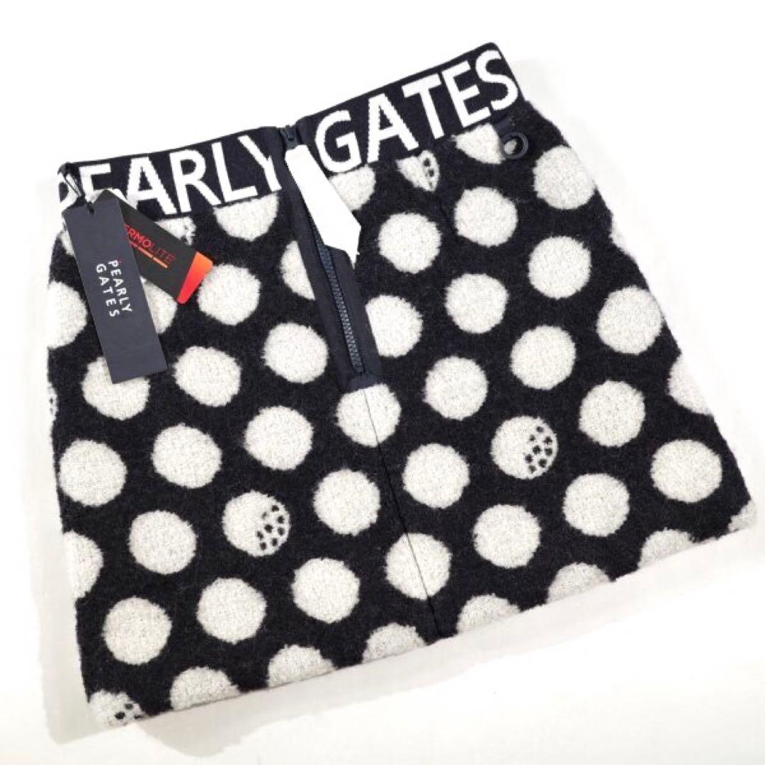【PEARLY GATES】秋冬 ドット柄 THERMOLITE スカート0番S