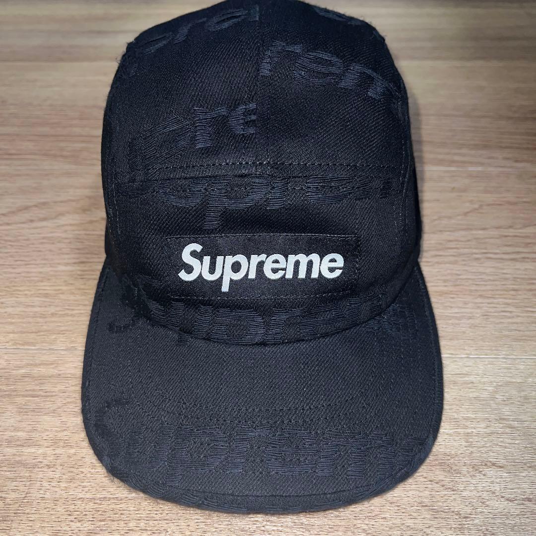 帽子 Supreme Jacquard logos camp cap black