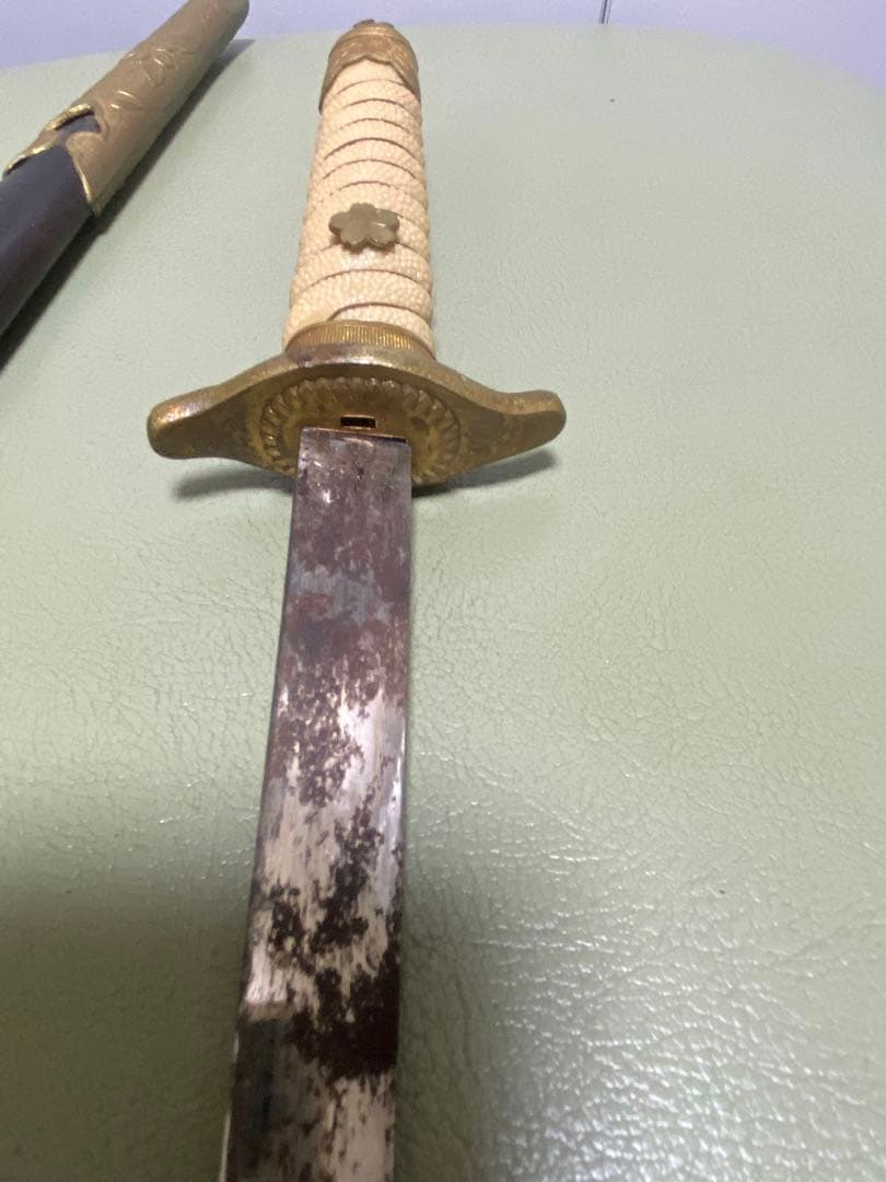 日本軍　軍刀　拵え　模造刀　指揮刀　儀礼刀　海軍短剣　ジャンク品全長42.5cm