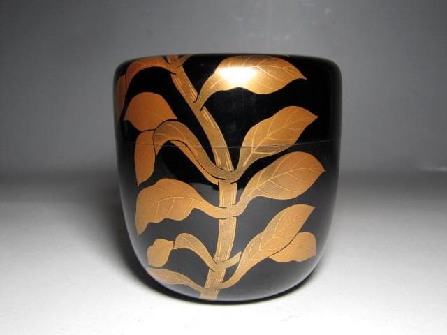 千家十職 塗師 中村宗哲 鶏頭蒔絵 大棗 裏千家十五代 鵬雲斎花押　　　　e64