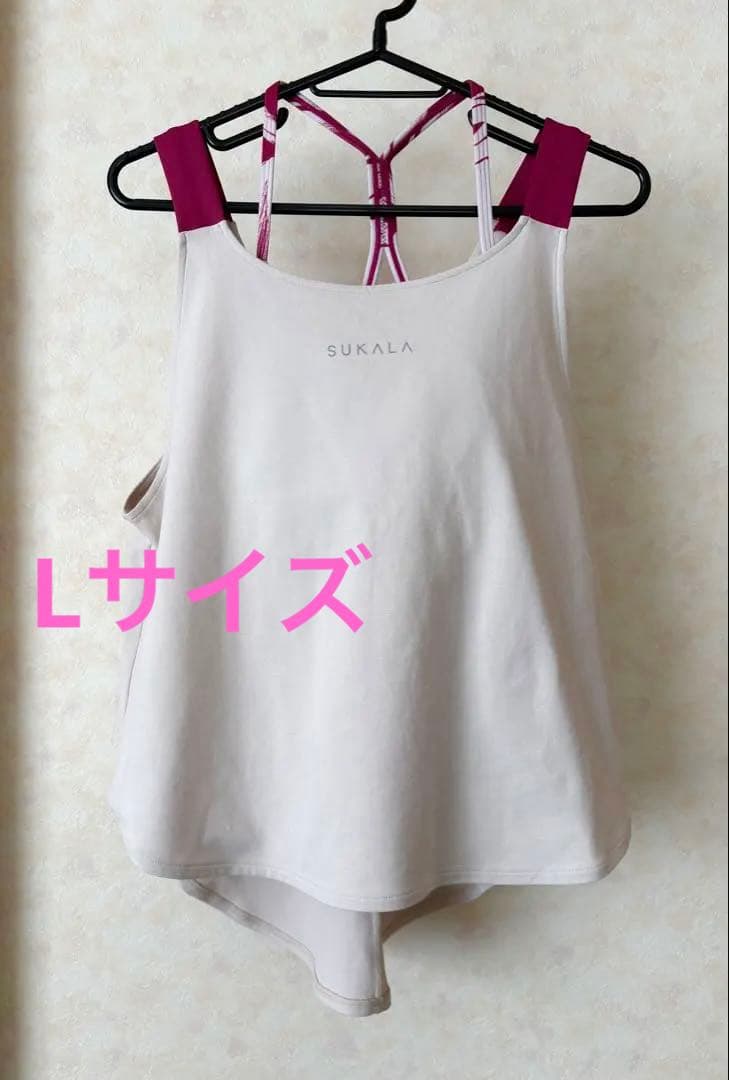 LAVA SUKALA ハートプリントセパレートタンクトップ ルビーピンク　L