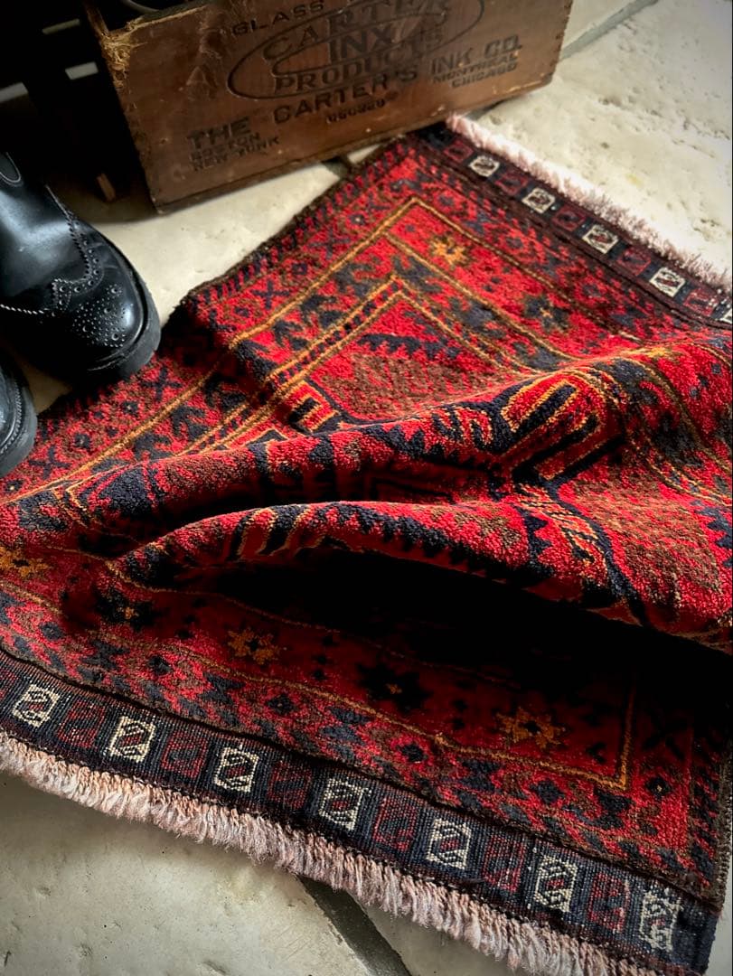 トライバルラグ　ヴィンテージラグ　アフガン　ミニラグ　バルーチ族　プリミティブ